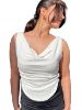 Picture of iStyle Can Women's Solid Asymmetric Draped Stretchable Crop Top
