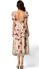 Picture of Butterfly Embroidery Puff Sleeve Split Thigh Mesh Long Dress