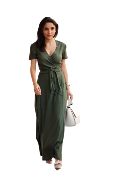 Picture of Graceful Wrap Belted Maxi Dress
