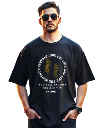 Picture of Men Typographic Print Loose Fit T-Shirt