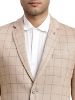 Picture of Turtle Men Cotton Linen Checkered Beige Blazer