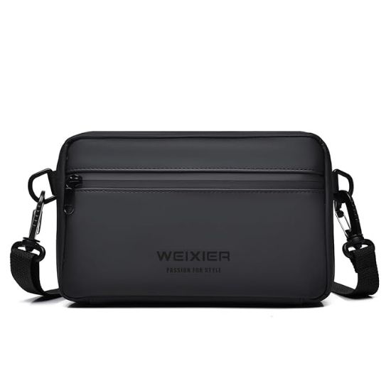 Picture of TS WITH TECHSUN Waterproof Slim Crossbody Sling Bag – Anti-Theft Hard Shell Travel Chest Backpack (Unisex)