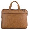 Picture of K London 14-Inch Slim Vegan Leather Laptop Bag – Expandable Unisex Office & Travel Messenger (Tan)