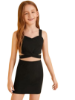 Picture of Girls' Black Sleeveless Crop Top and Skirt Set