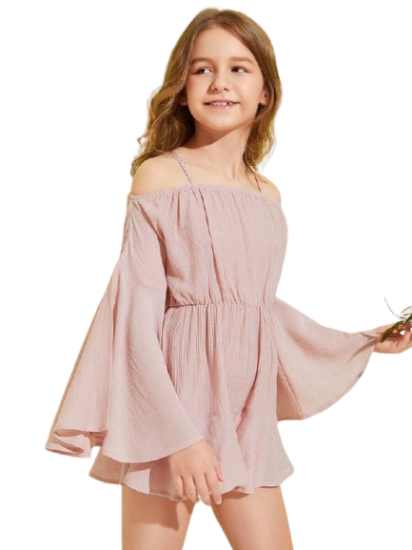 Picture of Girls' Cold Shoulder Flounce Sleeve Ruffle Romper