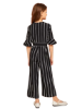 Picture of Girls' Striped Flounce Sleeve Cropped Jumpsuit with Belt