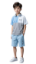 Picture of Tween Boys' Oversized Textured Tee & Shorts Set – Sky Blue, 2-Piece