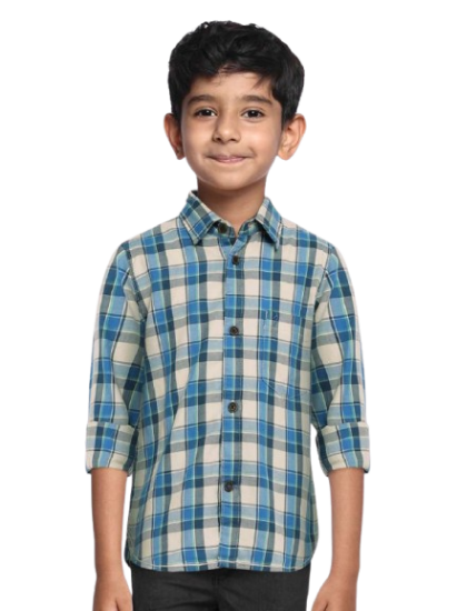 Picture of Boys' Casual Checks Cotton Shirt